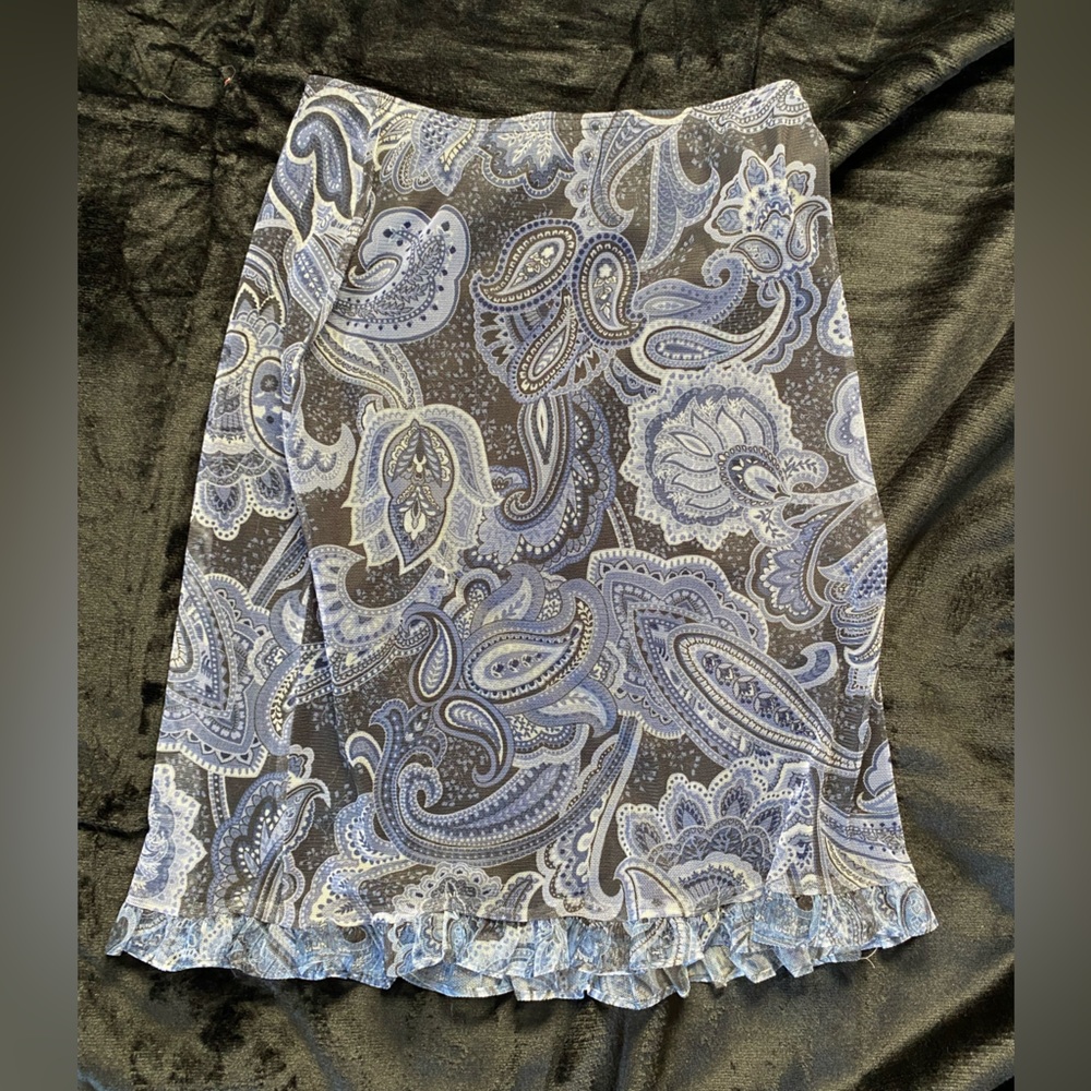 In Moda vintage blue paisley skirt